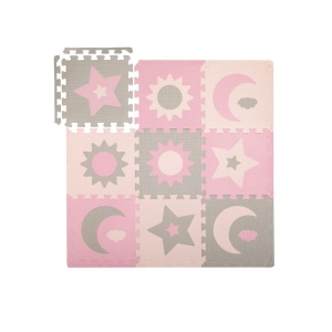 Covoras de joaca puzzle 93x93 cm Momi, Nebe - Pink - Img 2