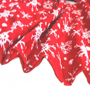 Covoras pentru bradul de Craciun SUOHINAO, rosu/alb, textil, 122 cm - Img 3