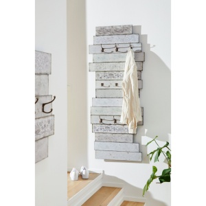 Cuier de perete Emma, MDF, gri, 65 x 150 x 10,5 cm