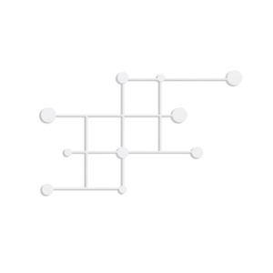 Cuier de perete Re-Bloom, metal, alb, 112 x 64 x 10 cm