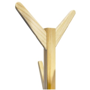 Cuier lemn masiv tip pom KL Tripoli, 8 agatatori, de podea, 60 x 60 x 175 cm, stejar natur - Img 3