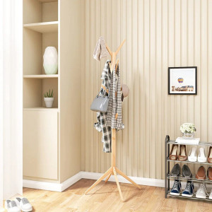 Cuier pentru haine Ebern Designs, lemn , 44,45 x 44,45 x 178,44 cm , natur - Img 6