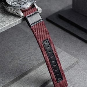 Curea de inlocuire pentru ceas smartwatch YGRY, nailon/metal, rosu, 20 mm - Img 2