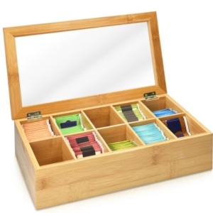 Cutie ceai 10 compartimente Navaris, 36 x 20 x 9 cm, resigilat