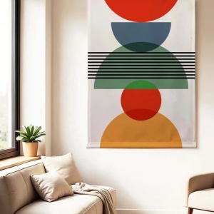 Decor de perete Re-Bloom, bumbac/poliester, multicolor, 100 x 140 cm - Img 2