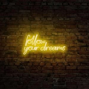 Decor de perete Re-Bloom, Follow Your Dreams, LED, PVC, alb/galben, 60 x 32 x 2 cm - Img 2