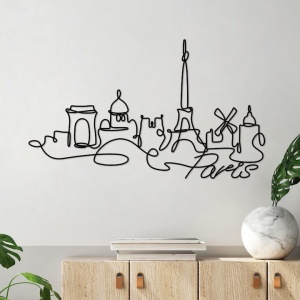 Decor de perete Re-Bloom, metal, negru, 120 x 69 x 1 cm - Img 2