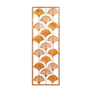 Decor de perete Re-Bloom, metal, portocaliu, 32 x 90 cm - Img 1