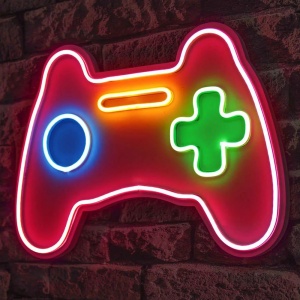 Decor de perete Re-Bloom, model controller Play Station, LED, PVC, multicolor, 40 x 3 x 29 cm