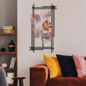 Decor de perete Re-Bloom, model floral, multicolor, 48 x 87 x 4 cm - Img 3