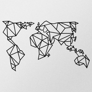 Decor de perete Re-Bloom, model World Map, metal, negru, 140 x 80 cm