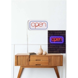 Decor de perete Re-Bloom, Open, LED, PVC, alb/albastru/rosu, 40 x 22 x 2 cm - Img 3