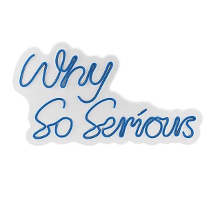 Decor de perete Re-Bloom, Why So Serious, LED, PVC, albastru, 28,5 x 54 cm
