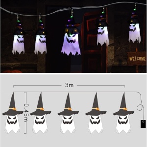 Decoratiune pentru Halloween Colmanda, model fantoma, LED, plastic, 3 m