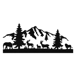 Decoratiune perete Mountain, metal, 70x30 cm, negru - Verificat A · Re-Bloom