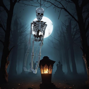 Decoratiune schelet de Halloween, Dlishka, plastic, 40cm - Img 2