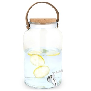Dozator bauturi universal, sticla, robinet inox, 5.6L, Transparent - Verificat B · Re-Bloom