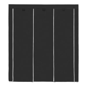 Dulap pentru haine Branville, textil/metal, negru, 150 x 175 x 45 cm