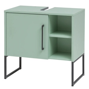 Dulap pentru lavoar Limone, PAL/metal, verde menta/negru, 60 x 60 x 33 cm