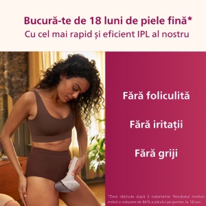 Epilator IPL Philips Lumea Seria 9900 BRI977/00, Senzor Smartskin, tehnologie SenseIQ, conectare la aplicatie cu functii Skin AI, utilizare cu sau fara fir, 450.000 impusuri, accesoriu fata, corp, axila si inghinal, Roz pudra, Resigilat, Grad A - Img 8