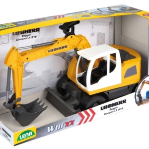 Excavator plastic Bagr Liebherr A918 Litronic Worxx cupa functionala 48 cm pentru copii - Img 1