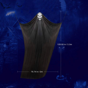 Fantoma plutitoare Halloween Idefair, textil, negru/alb, 3,3x2m - Img 2