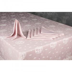 Față de masă din bumbac, roz, 150 x 180 cm - Img 1