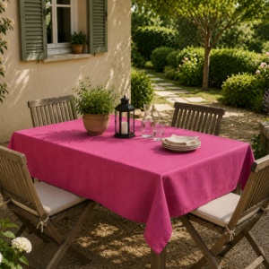 Față de masă pentru terasă și grădină Fucsia, protecție UV, 140×180 cm