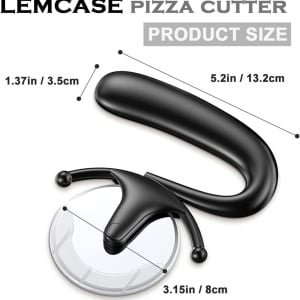 Feliator pentru pizza Lemcase, otel inoxidabil/silicon, argintiu/gri, 13,2 x 3,5 x 8 cm