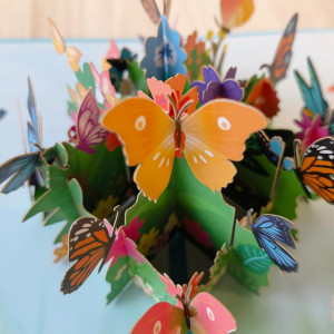Felicitare 3D Innbox, model fluturi, multicolor, hartie, 20 x 15 cm 