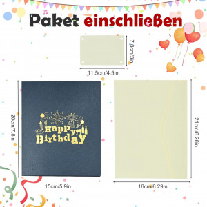 Felicitare pentru aniversare PokeAir, hartie, negru/auriu, 20 x 15 cm - Img 2
