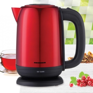 Fierbator electric Heinner HEK-2200RDSS 1850-2200W, 1.7L, Carcasa inox, Filtru detasabil, Rosu - Img 2
