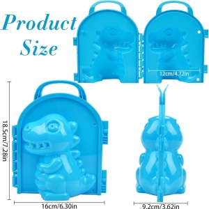 Forma pentru bulgari de zapada Fohyloy, model dinozaur, plastic, albastru, 18,5 x 16 x 9,2 cm