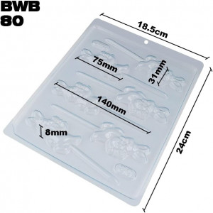 Forma pentru ciocolata BWB 80, silicon/plastic, transparent, 18,5 x 24 cm - Img 7