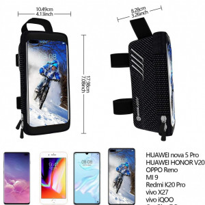 Geanta/suport telefon pentru bicicleta Niluoya, fibra de carbon, negru, 10,49 x 17,98 cm - Img 6