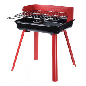 Gratar BBQ metal, rosu, 36 x 31 x 45 cm