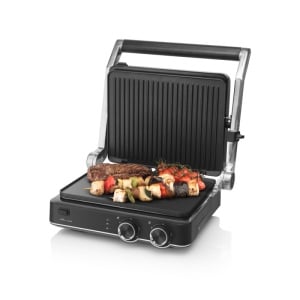 Gratar electric ETA GrilChef 5156, 2000 W, otel inoxidabil, deschidere la 180 de grade, 2 termostate - Img 3