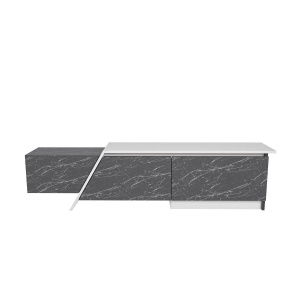 Hanah Home comoda TV, PAL melaminat, 180x35x28.6 cm, grosime 18mm, gri/alb - Verificat A · Re-Bloom