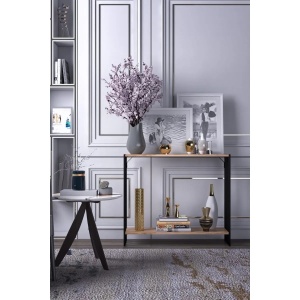 Hanah Home masa consola, PAL melaminat 18mm/metal, 90x26x74 cm, negru/pin atlantic - Verificat A · Re-Bloom - Img 2