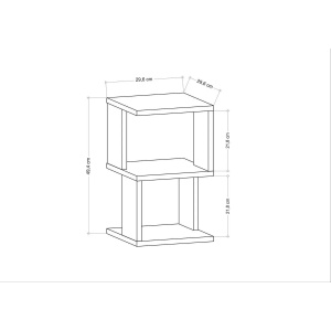 Hanah Home noptiera, PAL melaminat 18mm, 29.6x29.6x49.4 cm, alb - Verificat A · Re-Bloom - Img 5
