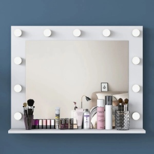 Hanah Home oglinda decorativa, PAL melaminat E1, 90x71.8x15 cm, grosime 18mm, alb - Verificat A · Re-Bloom - Img 5