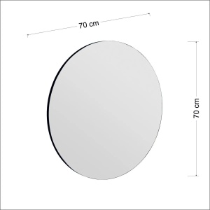 Hanah Home oglinda rotunda de perete Ø70 cm, rama MDF 100%, acoperire ecologica Flotal-E, neagra - Verificat A · Re-Bloom - Img 4