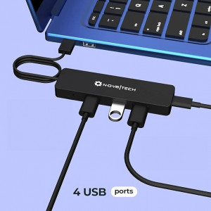Hub USB 3.0 cu 4 porturi - Compatibil cu PC, laptopuri, MacBook Pro și Air M1 M2 2016-2023