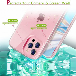 Husa cu snur pentru iPhone 13 Pro UNDEUX, silicon/textil, roz, 6,1 inchi - Img 7