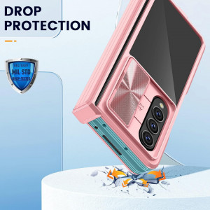 Husa de protectie compatibila cu Samsung Galaxy Z Fold 4 HWeggo, acrilic/poliuretan, roz/albastru, 7,6 inchi - Img 4