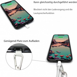 Husa de protectie cu snur pentru iPhone 12 Pro Max Gumo, TPU/poliester, transparent/verde inchis, 6.5 inchi