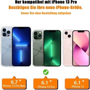 Husa de protectie cu snur pentru iPhone 13 Pro Gumo, TPU/poliester, transparent/negru, 6,1 inchi