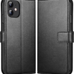 Husa de protectie flip pentru iPhone 11 Uslai, TPU/piele PU, negru, 6,1 inchi