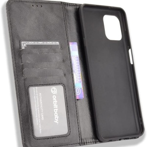 Husa de protectie flip pentru Motorola Edge 20 Lite RonRun, piele PU/TPU, negru, 6,67 inchi