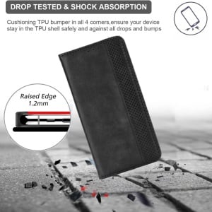 Husa de protectie flip pentru Sony Xperia 10 IV Atisijie, TPU/piele PU, negru, 6 inchi